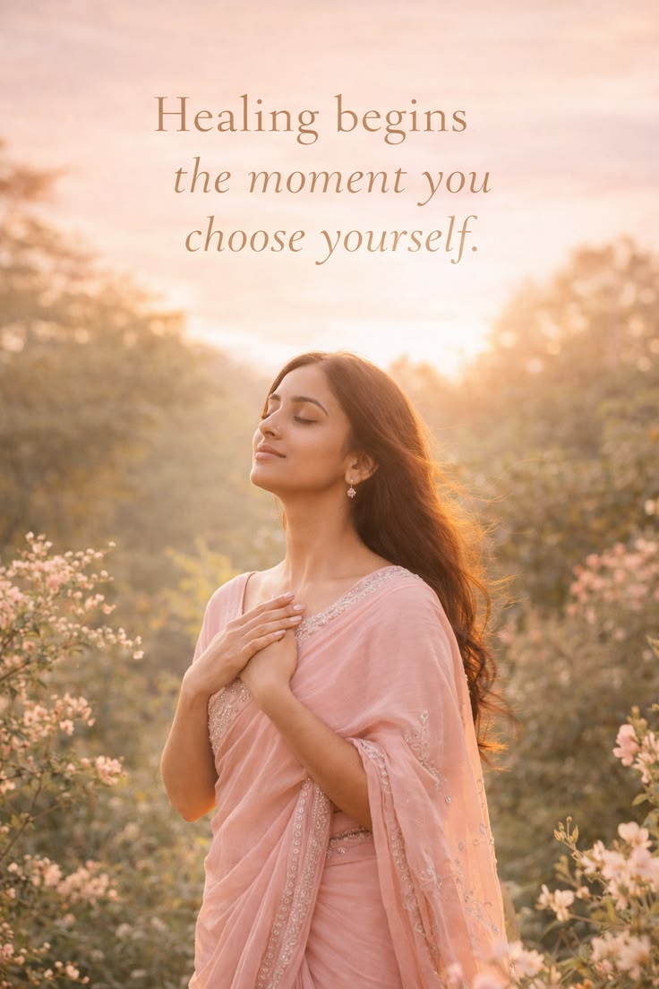 A woman meditating in a warm sunlit sanctuary — the SoulKriyaHealing home